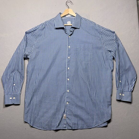 Peter Millar Shirt Mens Size XXL Button Down Blue Check Casual Preppy Career - Picture 1 of 11